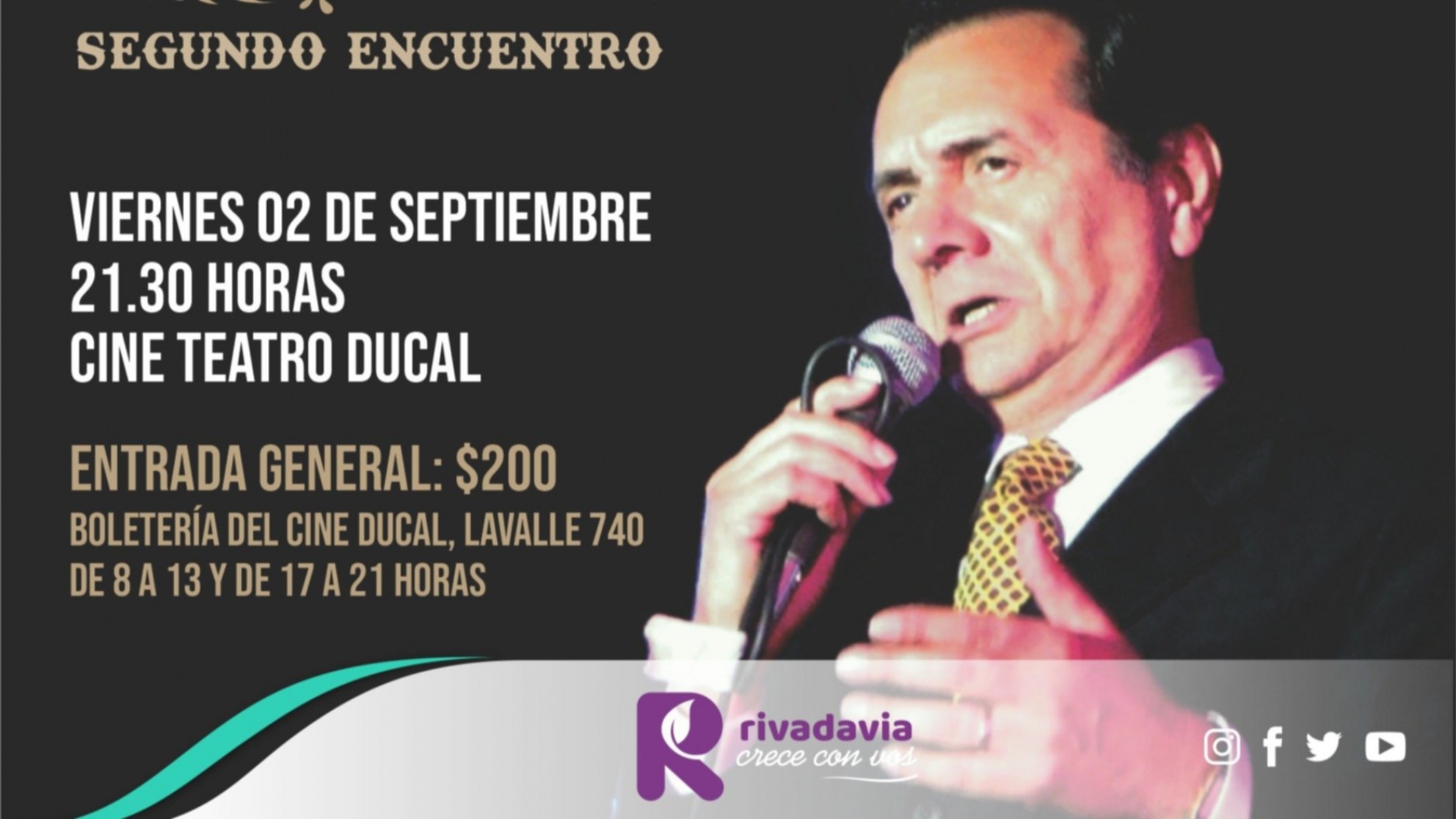 Rivadavia prepara el II Encuentro de Tango en el Cine Teatro Ducal